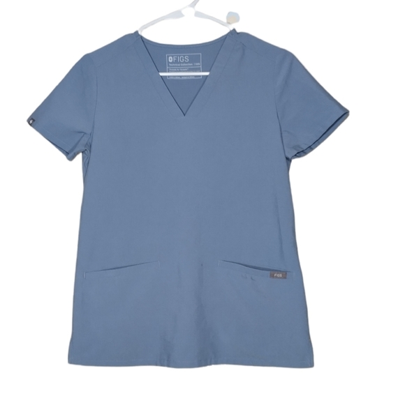 Figs Tops Figs Light Blue Twopocket Scrub Top Poshmark